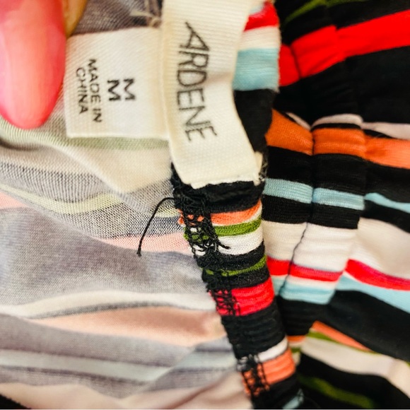 Women’s Cold Shoulder Striped Ruffle Romper One Piece • Size Medium - Picture 9 of 9